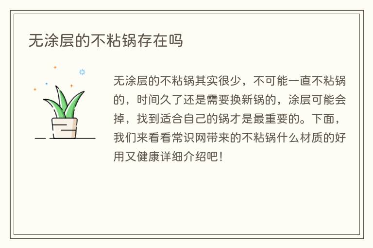 无涂层的不粘锅存在吗