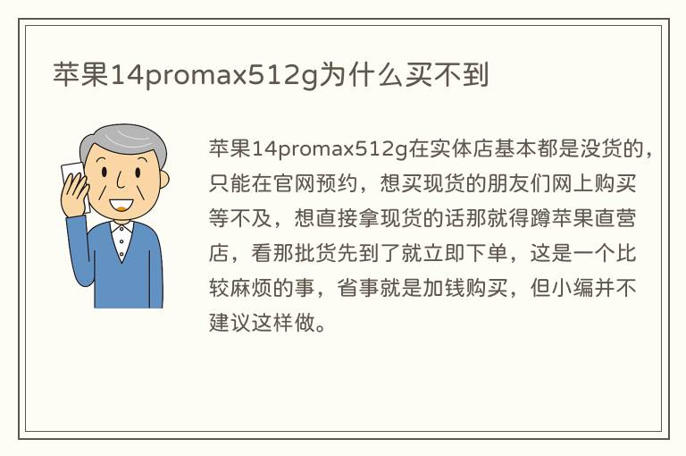 苹果14promax512g为什么买不到